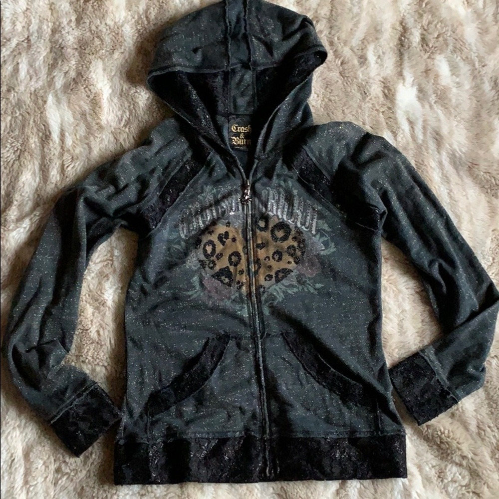 Crash & Burn zip hoodie